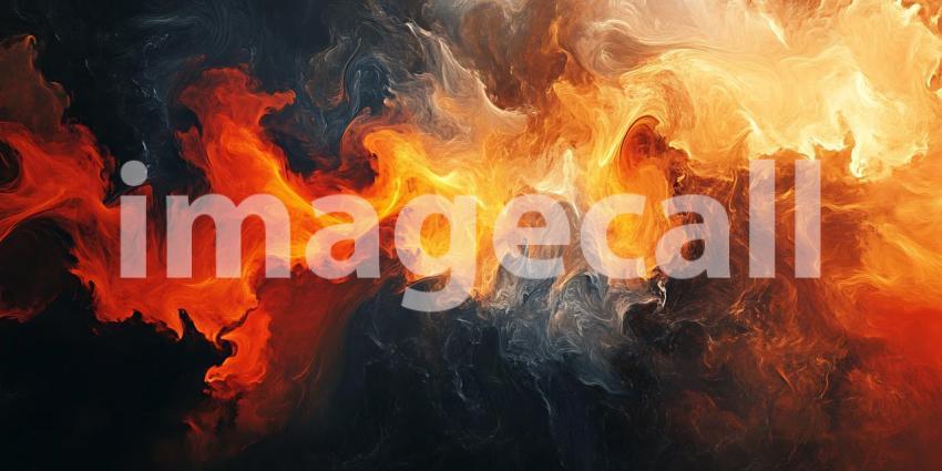 Fiery Abstract Art Intense Colors and Dynamic Composition