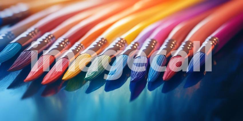 Vibrant Colored Pencils A CloseUp Macro