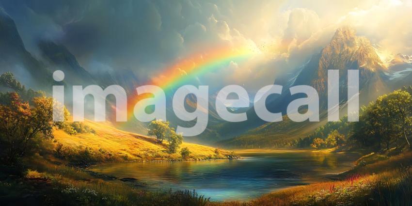 Magical Rainbow Landscape A Breathtaking Fantasy Scene