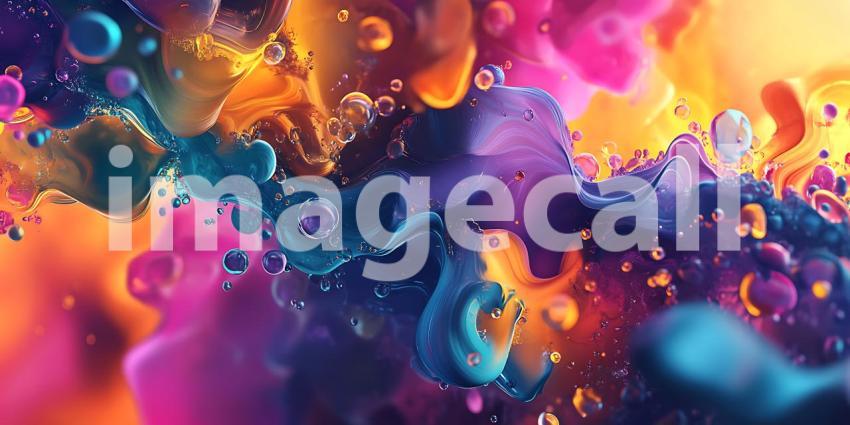 Vibrant Color Explosion Abstract Paint Swirl Background Texture