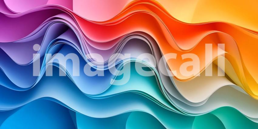 Vibrant Rainbow Wave Abstract Background