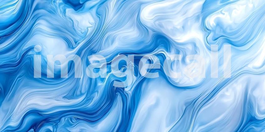 Stunning Blue Abstract Art Swirling Paint Texture