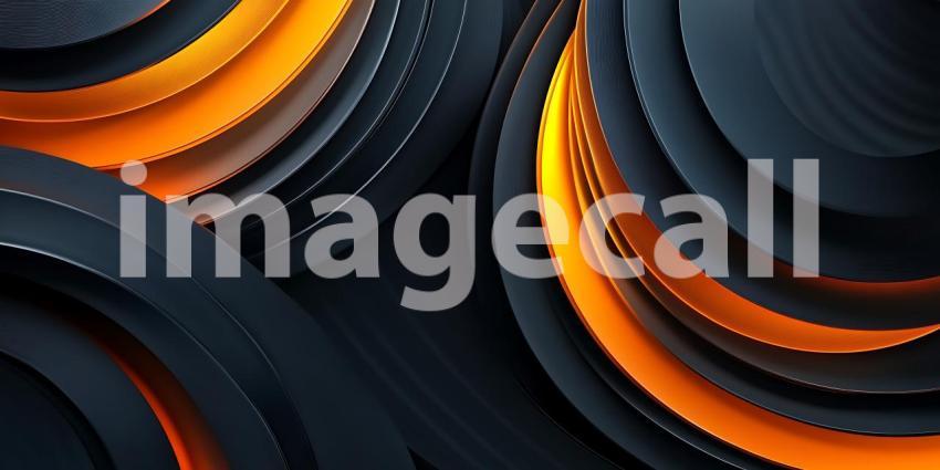 Abstract Background Dark and Orange Swirling Patterns Circular T