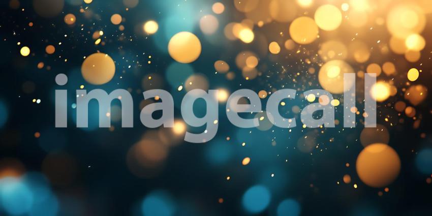 Stunning Bokeh Lights Teal  Gold Abstract Background