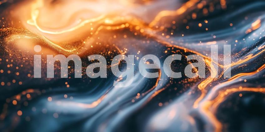 Fiery Nebula Cosmic Swirls of Orange and Blue