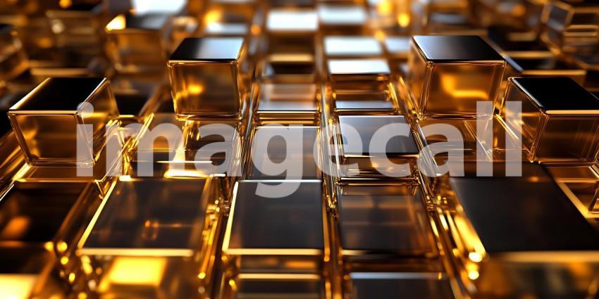 Golden Cubes Abstract Background Luxury Texture for Design Proje