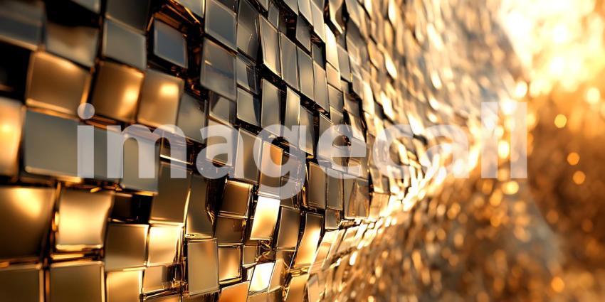 Golden Cube Abstract Background Luxury Texture for Design Projec