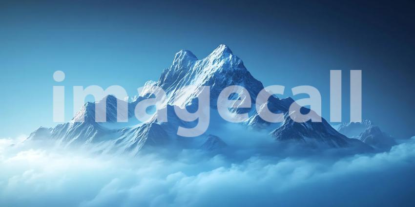 Majestic Peak Serene Winter Mountain Landscape Photography