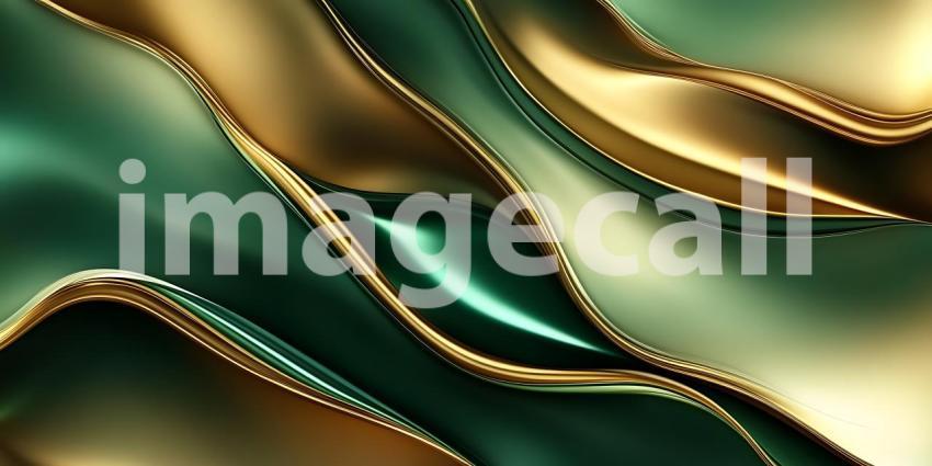 Emerald and Gold Abstract Art Luxury Texture Background