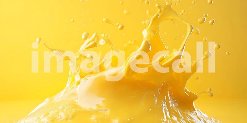 Vibrant Yellow Liquid Splash Premium Background Texture
