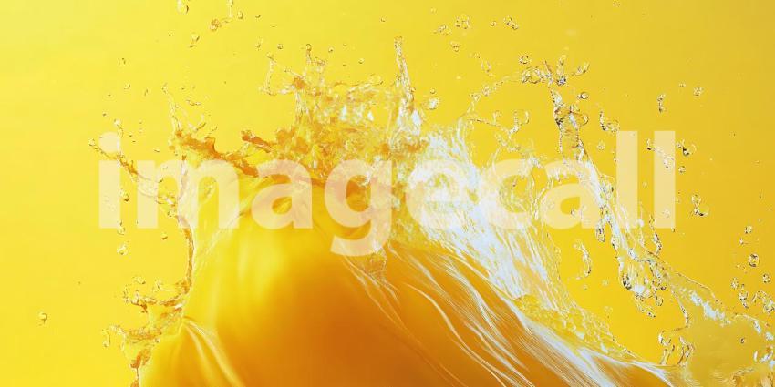 Vibrant Yellow Liquid Splash Abstract Background Texture for Des
