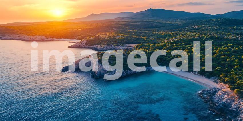 Sunset Cove Tropical Beach Paradise Aerial View