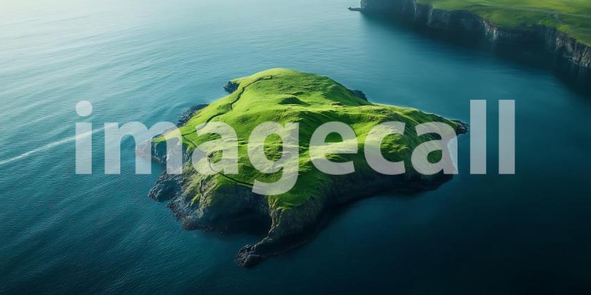Emerald Isle Aerial View of Lush Island Paradise