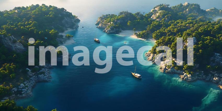 Tropical Paradise Island Getaway Aerial View