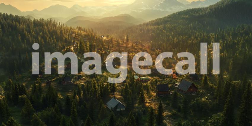 Epic Lush Green Landscape Panoramic View of a Verdant Valley