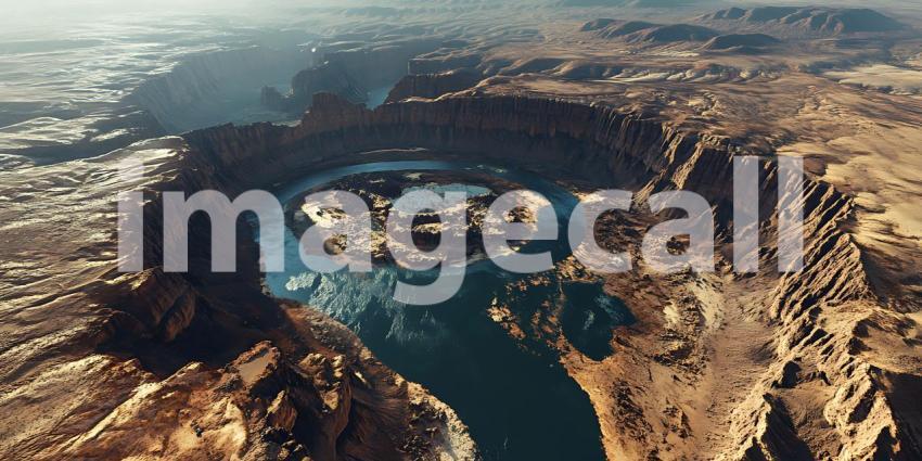 Aerial View Horseshoe Bend Arizona  Colorado River Landscape