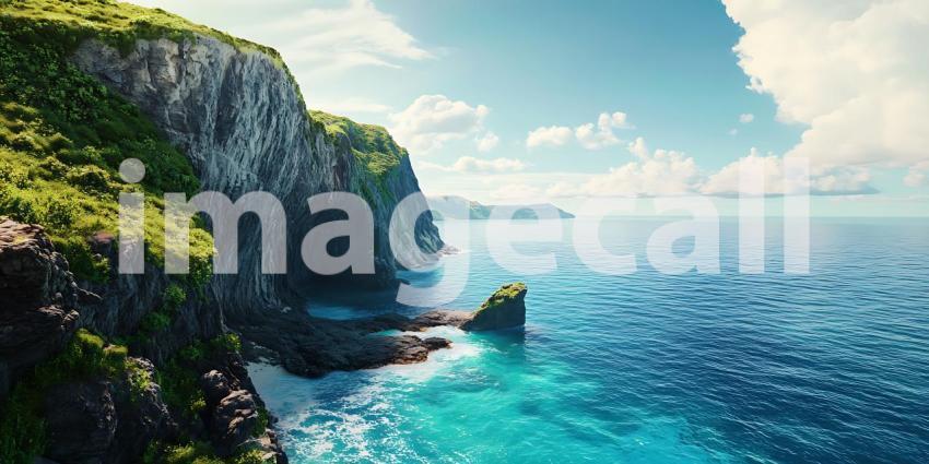 Stunning Coastal Cliffs  Azure Ocean A Tropical Paradise