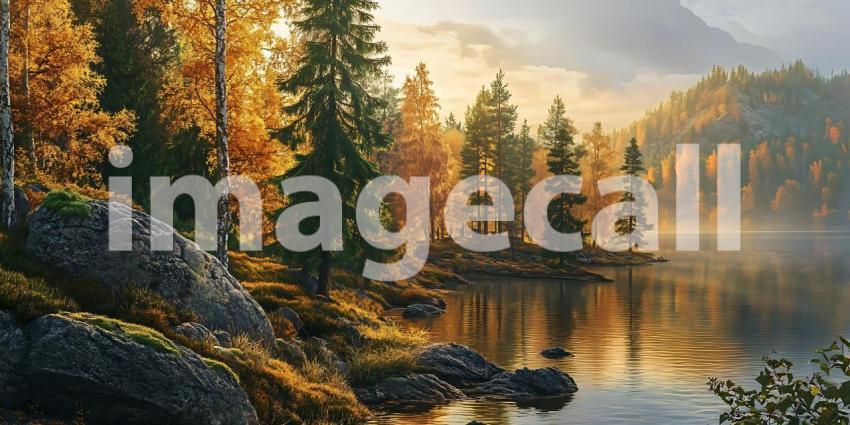 Autumn Lake Scenic Forest Landscape Photography