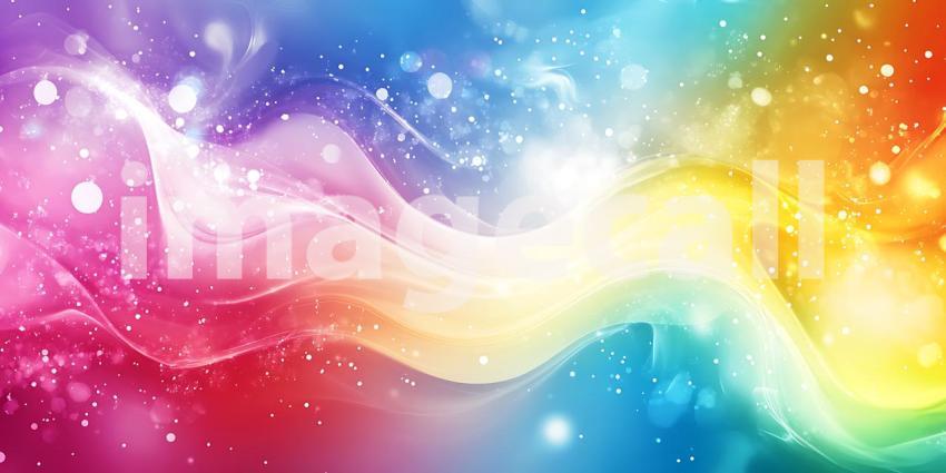 Vibrant Rainbow Background Colorful Swirls and Sparkling Lights