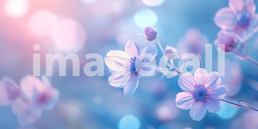 Pastel Blossom Background Soft Spring Flowers Delicate Petals Na
