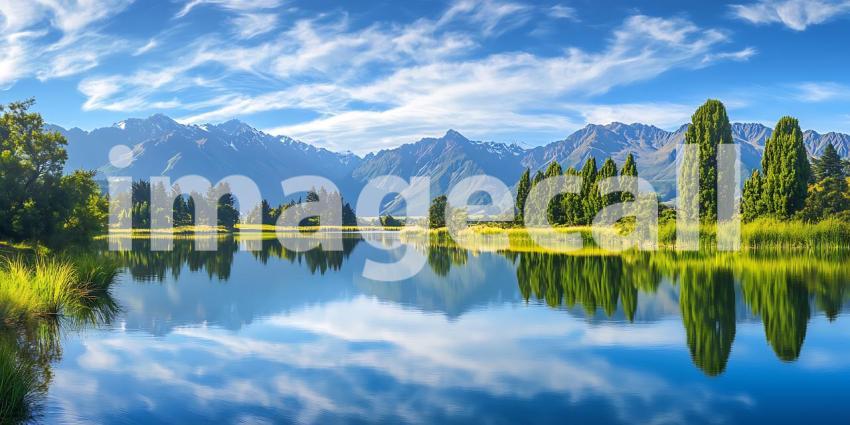 Serene Mountain Lake A Breathtaking Panorama