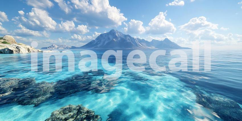 Vibrant Turquoise Waters and Mountain Vista