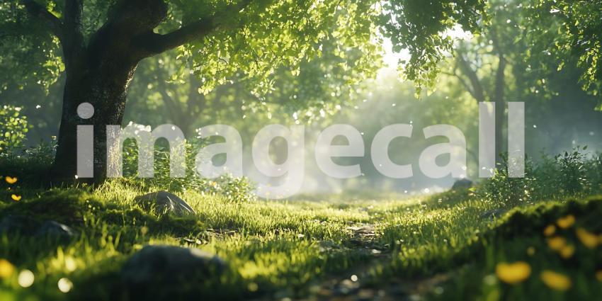 Luminous Forest Enchanting Nature Background for Design Projects