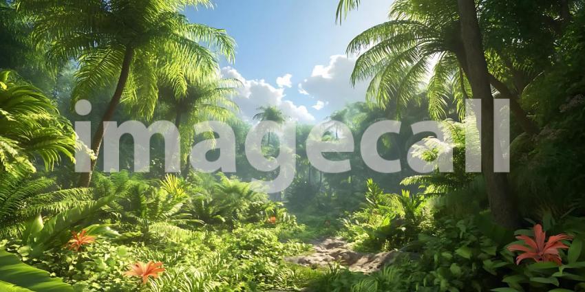 Lush Rainforest Vibrant Jungle Landscape Perfect for Backgrounds
