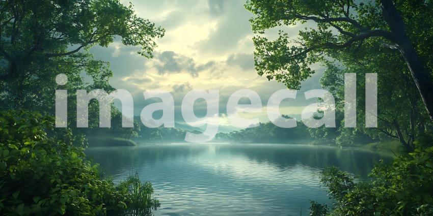 Serene Lake Landscape Peaceful Nature Scene