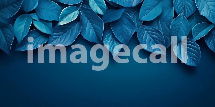 Deep Blue Leaves Nature Background Texture