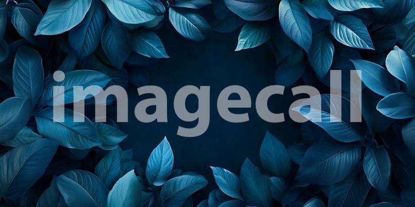 Midnight Blue Leaves Stunning Nature Background for Design