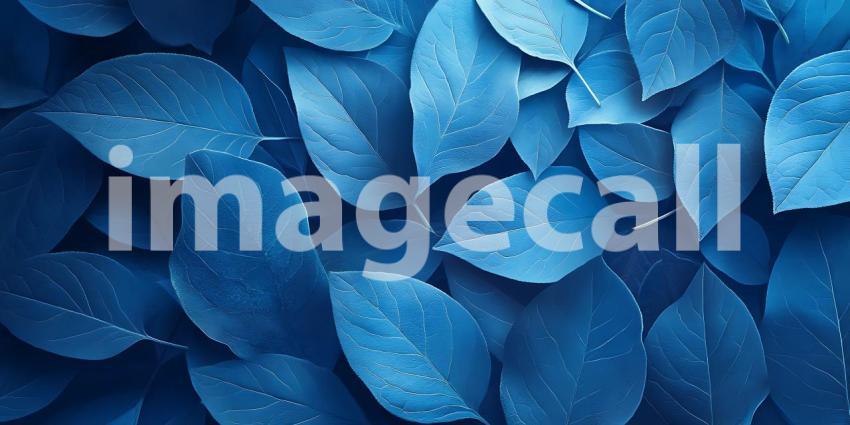 Blue Leaf Texture Vibrant Nature Background