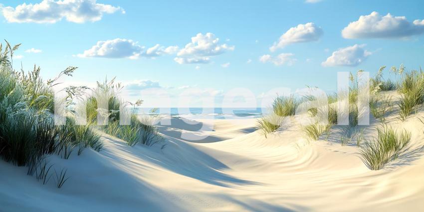 Serene Beach Path Coastal Dunes  Ocean Vista