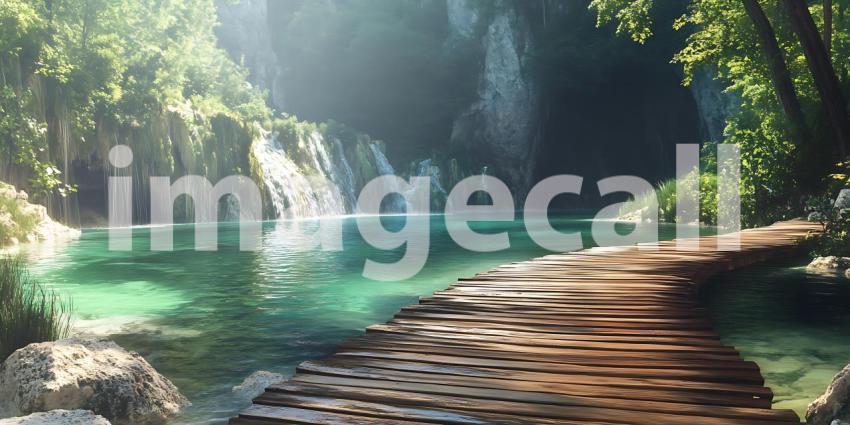 Secluded Waterfall Pool Lush Greenery Tranquil Water Scenic Natu