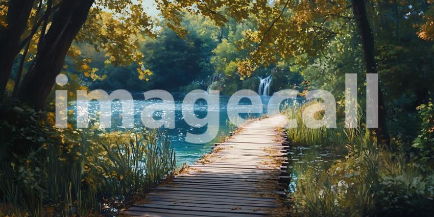 Serene River Path Nature Photography  Peaceful Landscape Tranqui