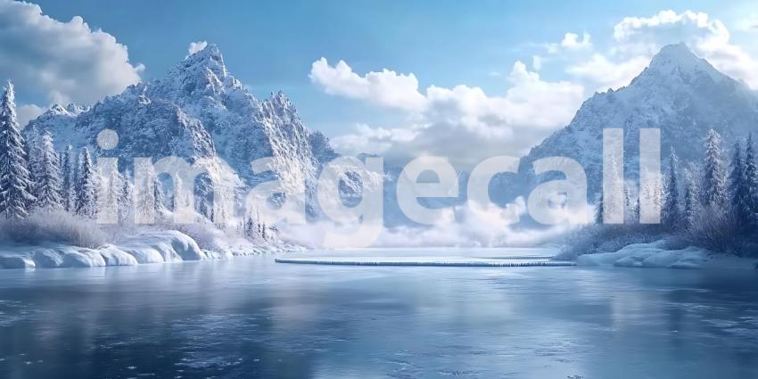 Stunning Winter Mountain Lake Scenic Landscape Photography