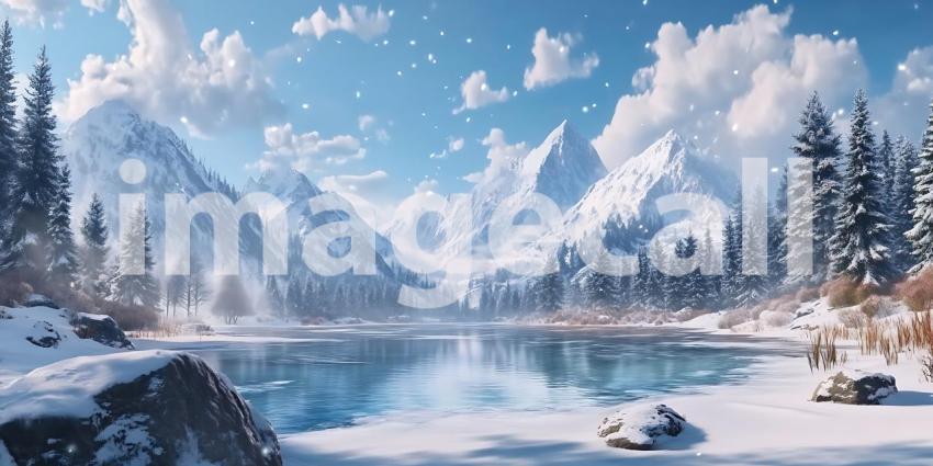 Stunning Winter Wonderland Majestic Mountain Landscape