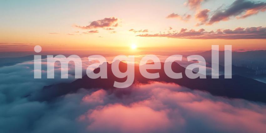 Epic Sunset Above the Clouds A Serene Mountain Vista