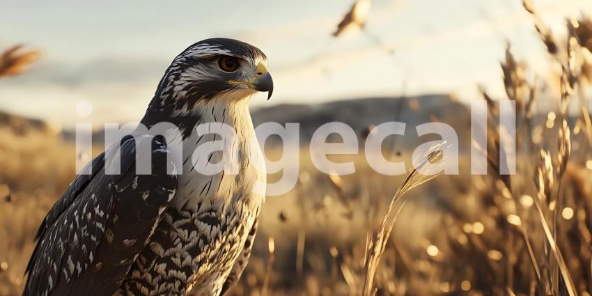 Majestic Falcon in Golden Hour