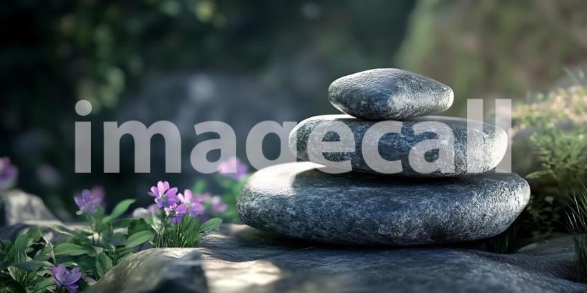 Serene Stacked Stones Nature Photography Zen Garden Inspiration