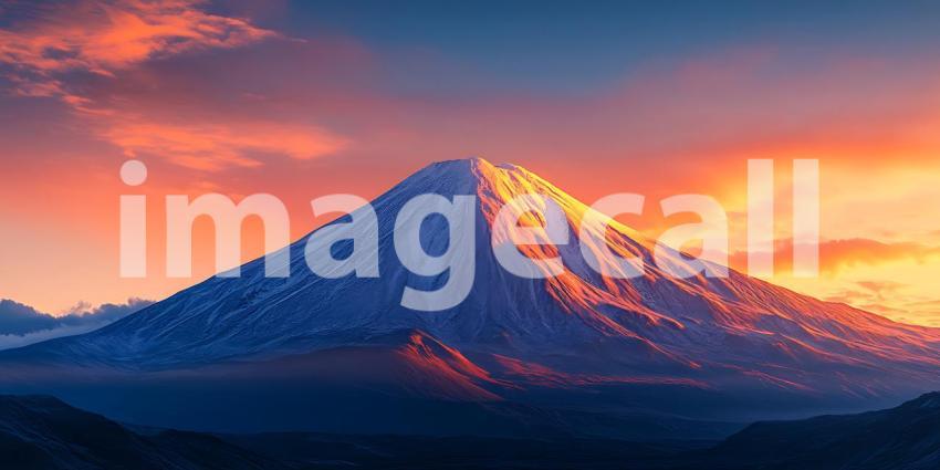 Majestic Sunset Mountain Peak Breathtaking Landscape Photography