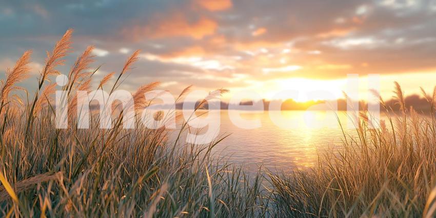 Serene Sunset Golden Hour Landscape Photography