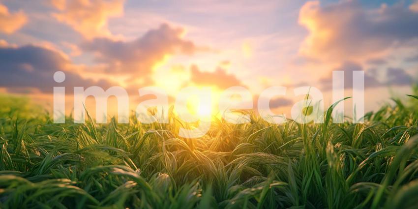 Sunset Serenity Vibrant Meadow at Golden Hour