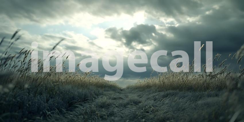 Dramatic Sky Over Serene Field A Stunning Nature Panorama