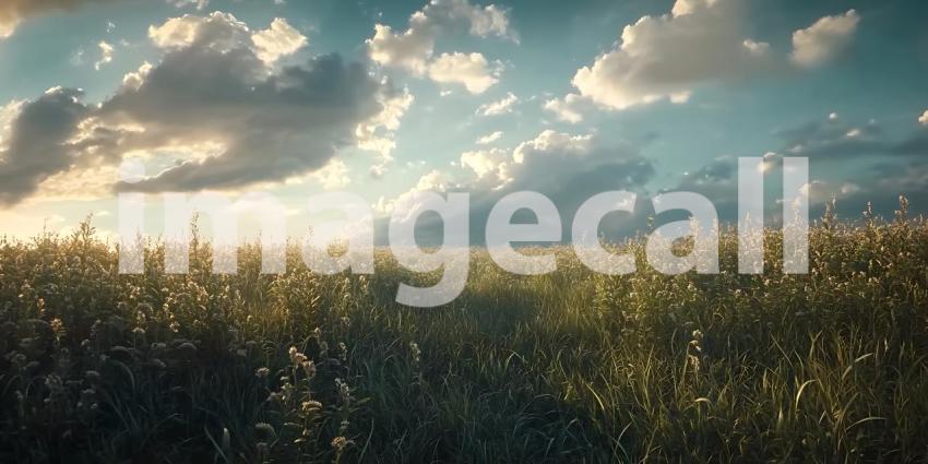 Serene Sunset Golden Field Landscape Photography