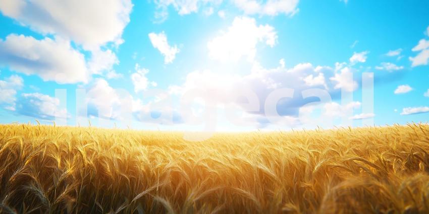 Golden Wheat Field Sunlit Landscape Photography