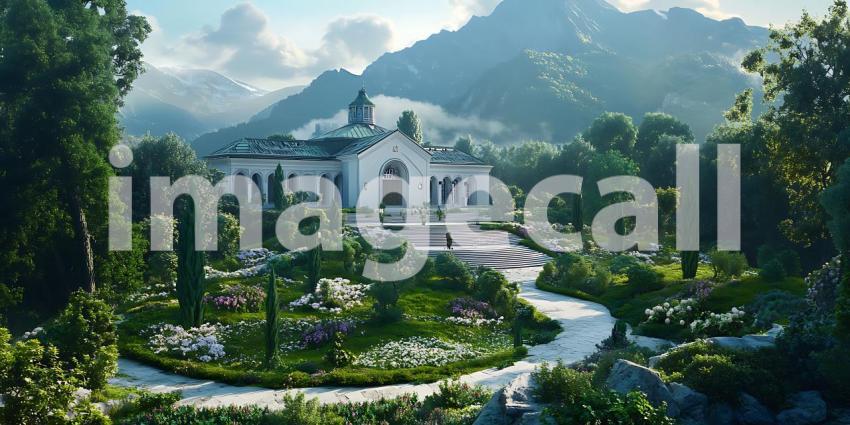 Serene Mountain Estate Picturesque Villa Lush Gardens Panoramic