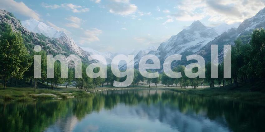 Serene Mountain Lake Peaceful Nature Landscape