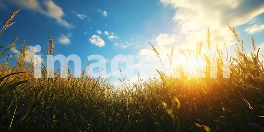 Stunning Sunset Golden Hour Meadow Landscape Photography