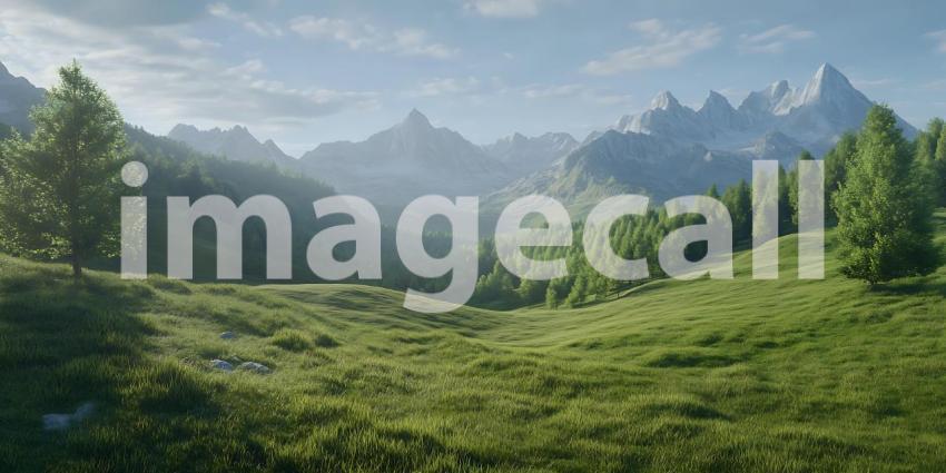 Stunning Mountain Landscape Scenic Valley Vista Lush Greenery Ma